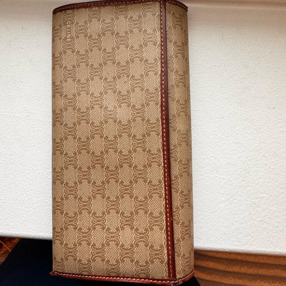 Authentic Celine Brown/Beige Macadam Gamaguchi PVC Leather Wallet - Picture 11 of 15